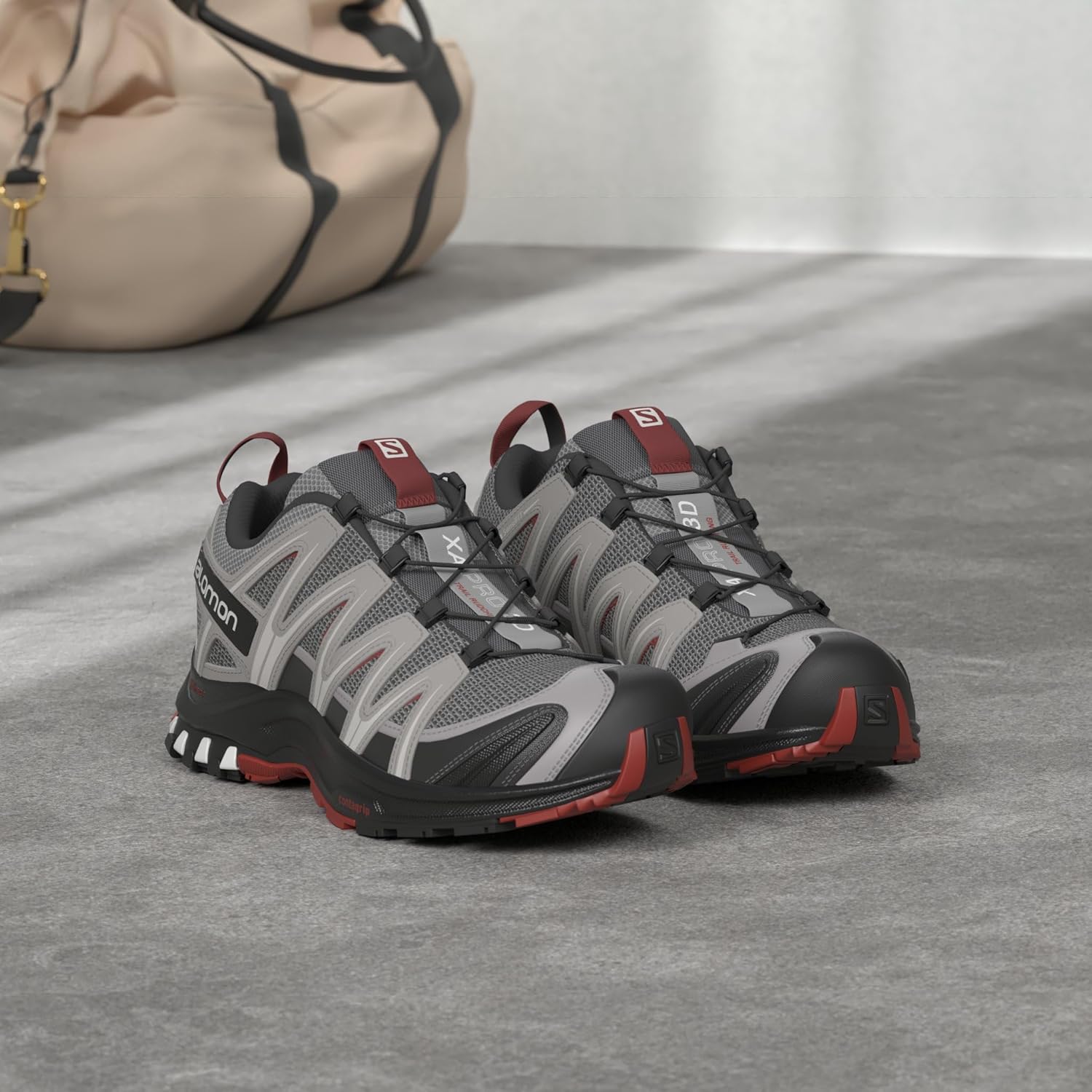 Homme XA Pro 3D Chaussures de Trail 44 2/3 EU Monument Ebony Red Dahlia