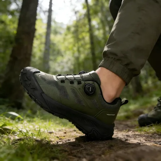 Chaussure de Sport Hommes Léger Confortable Chaussure de Trekking Randonnée Outdoor Antidérapante Baskets Casual Uni Vert 42 EU