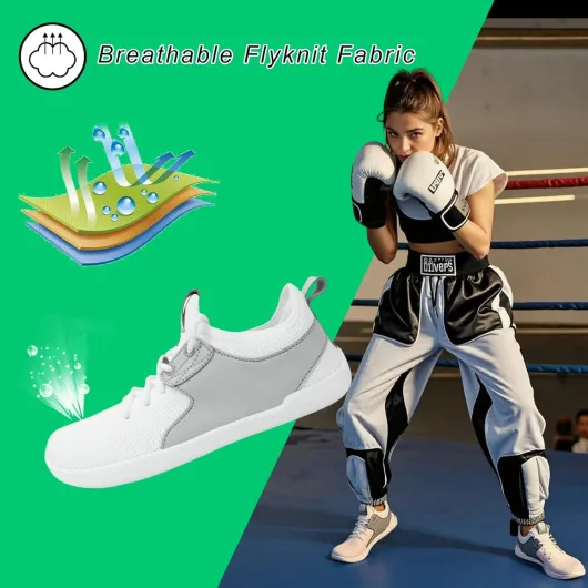 Chaussures Pieds Nus Minimalistes Homme Femme Légère Respirantes Antidérapantes Barefoot Shoes Pieds Larges sans Dénivelé pour Fitness Marche Randonnée Trail 38 EU Blanc