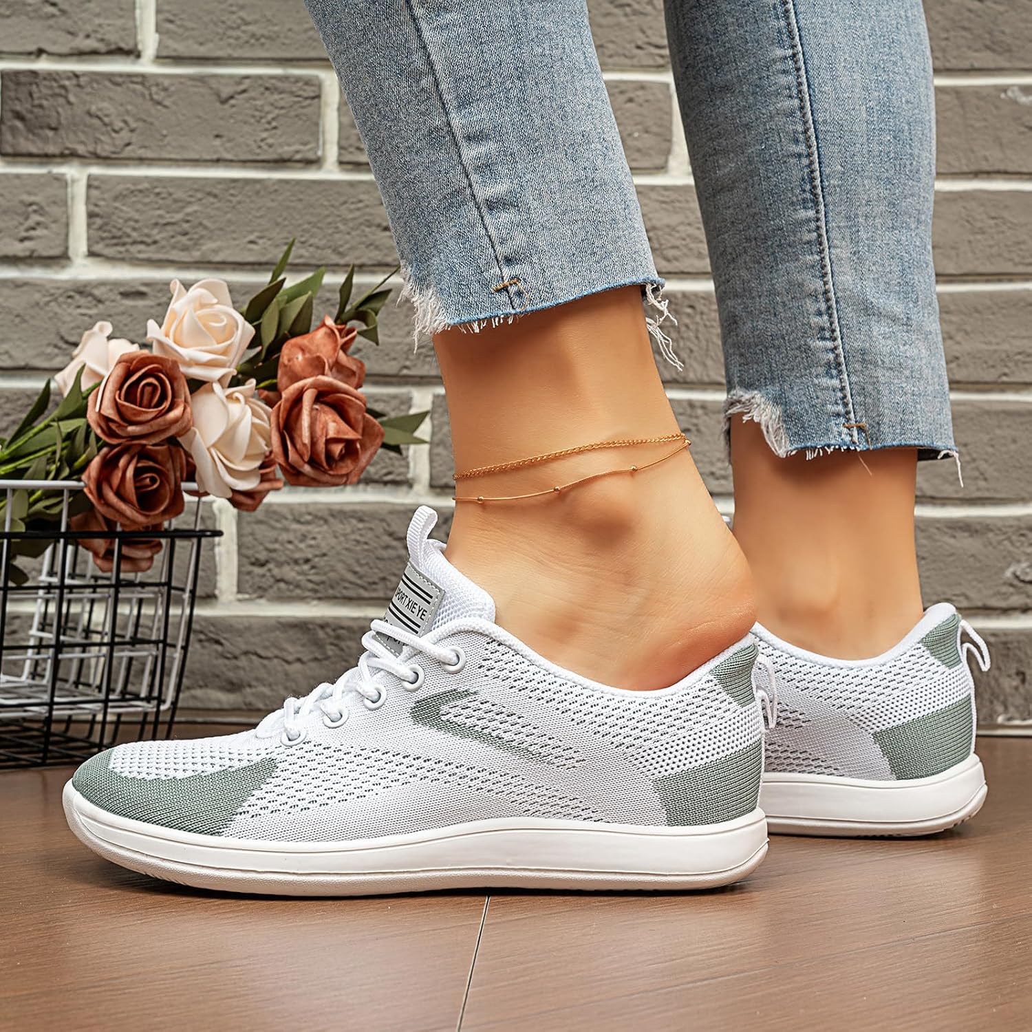 Chaussures pieds nus pour femme - Style décontracté - Bout large - Chaussures zéro goutte - Chaussures de marche, de trail, de jogging, de tennis, de fitness 38.5 EU G2238 Blanc Gris