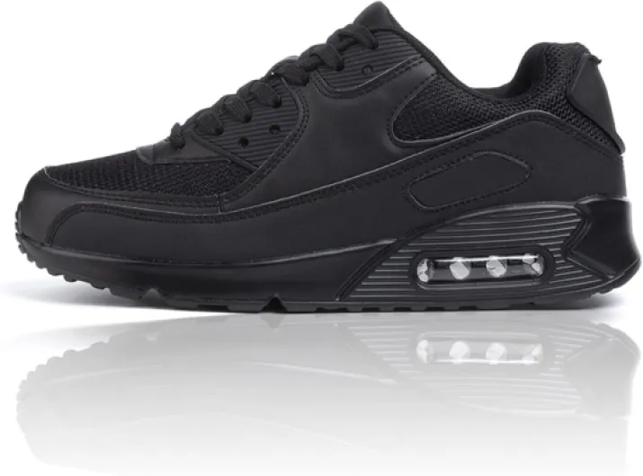 Chaussures de Course Homme Femme Running Sport Fitness Respirantes Legere Gym Athlétique AIR Sneaker Noir Vert Blanc Rose Jaune EU36-EU47 40 EU 1a Noir
