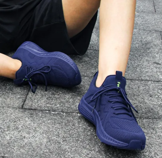 Feethit Baskets et Chaussures de Sport Homme Tennis Respirant Légères et Confortables de la Mode de Marche Fitness Running Tennis Outdoor Gym Jogging Sneakers Hommes 41 EU Bleu Foncé