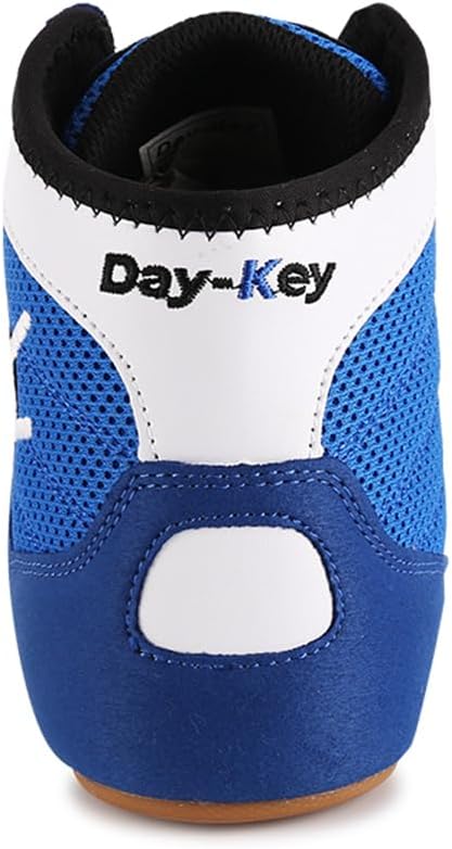 Chaussures de Lutte Bottes de Boxe Semelle en Caoutchouc Chaussures d'Entraînement Au Combat pour Hommes, Femmes et Enfants 38 EU Bleu