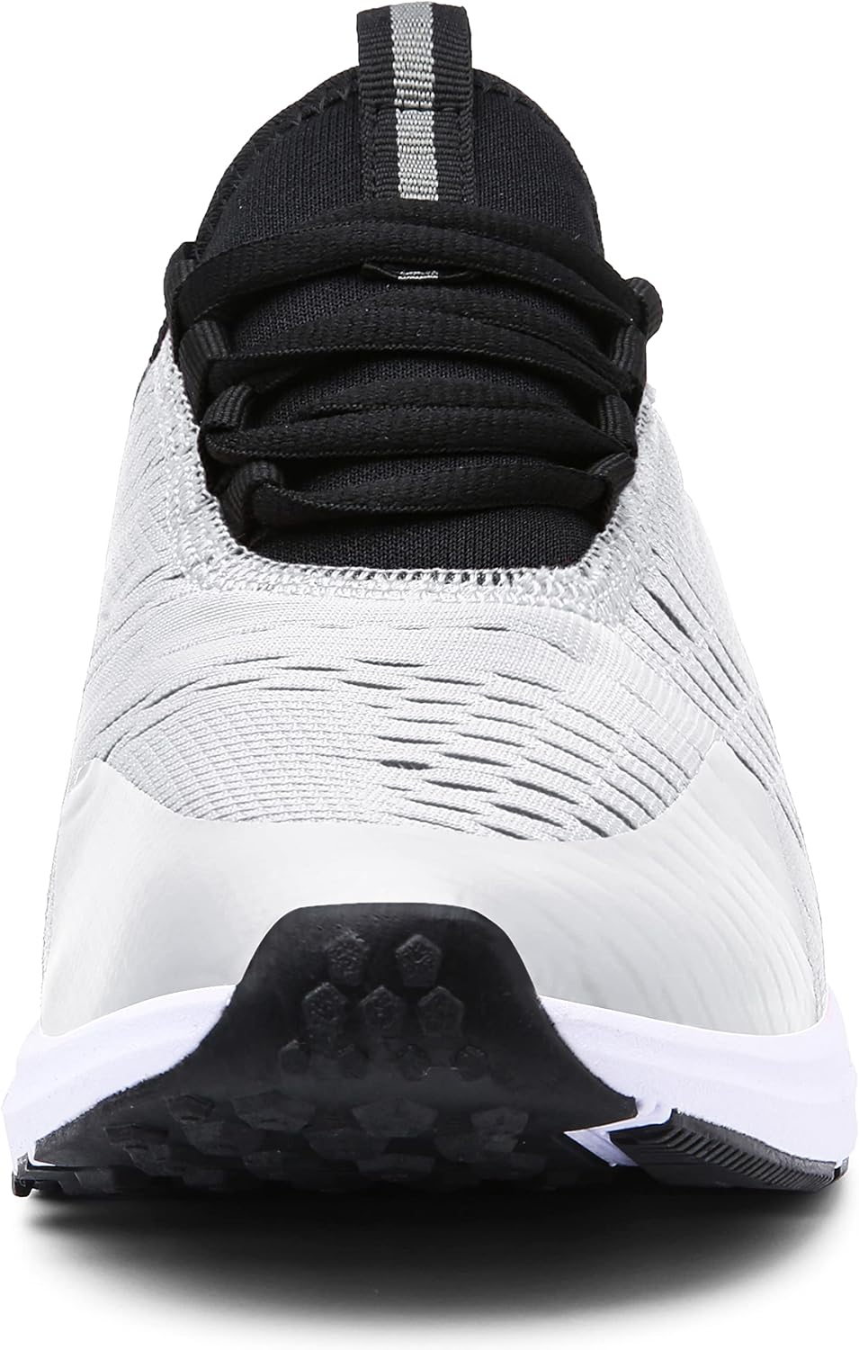 Basket Chaussures Sport Course Homme Femme Respirant Running Compétition Trail Entraînement Outdoor Fitness Gym Sneaker Noir Blanc 43 EU