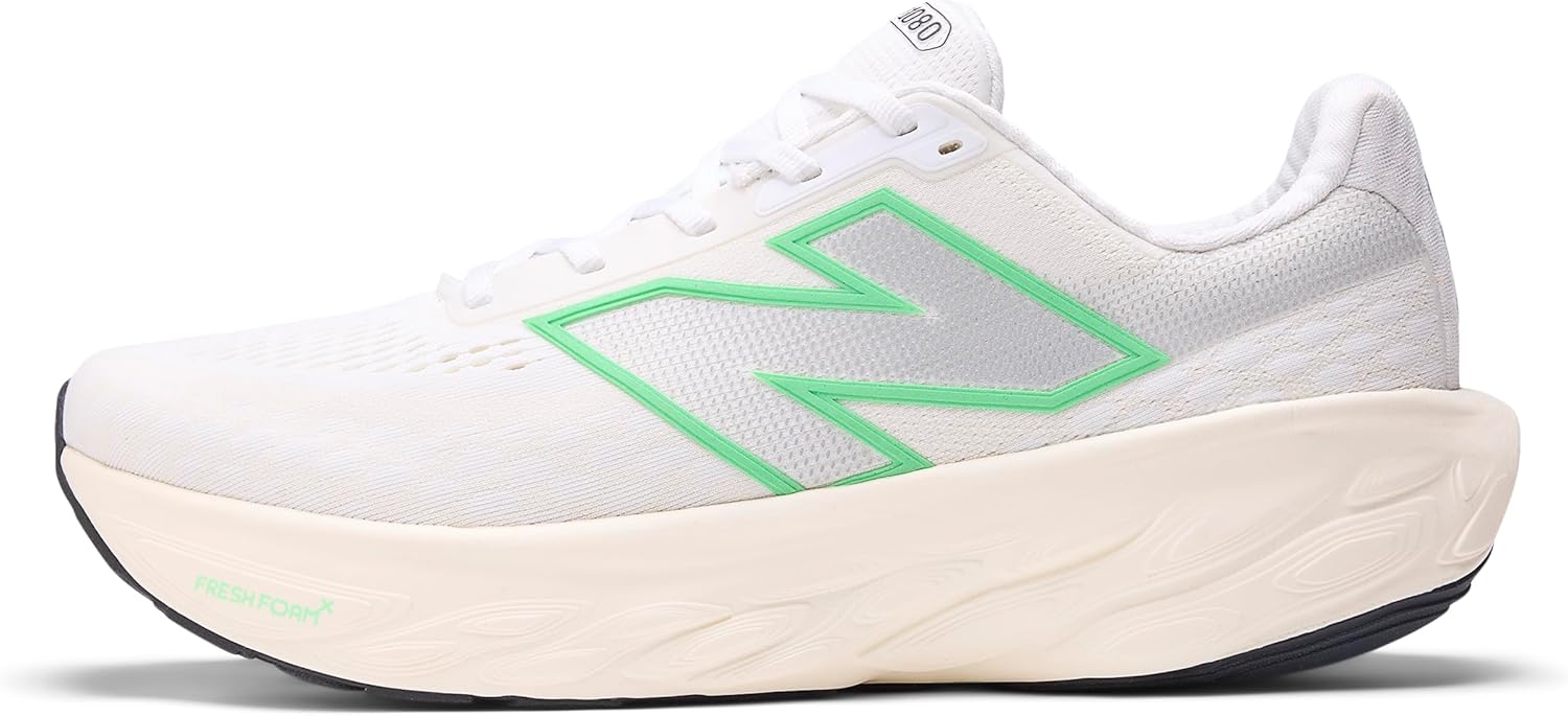 New Balance Fresh Foam X 1080 V13 Running Shoe Chaussure de courseHomme 43 EU Large Nb 103 Blanc Feuille de Citron Vert Angora