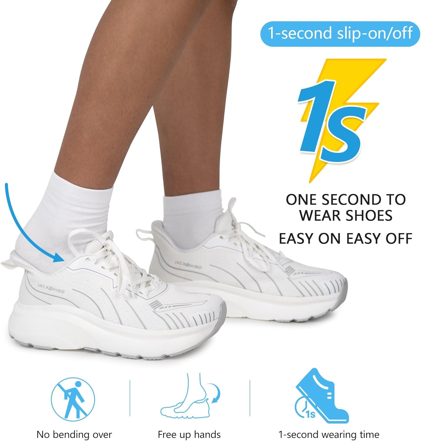 JACKSHIBO Chaussures larges à bout large pour homme - Baskets larges pour entraînement de tennis, salle de sport, cross training - Chaussures larges à plateforme zéro goutte - Semelle épaisse 45.5 EU Large Blanc