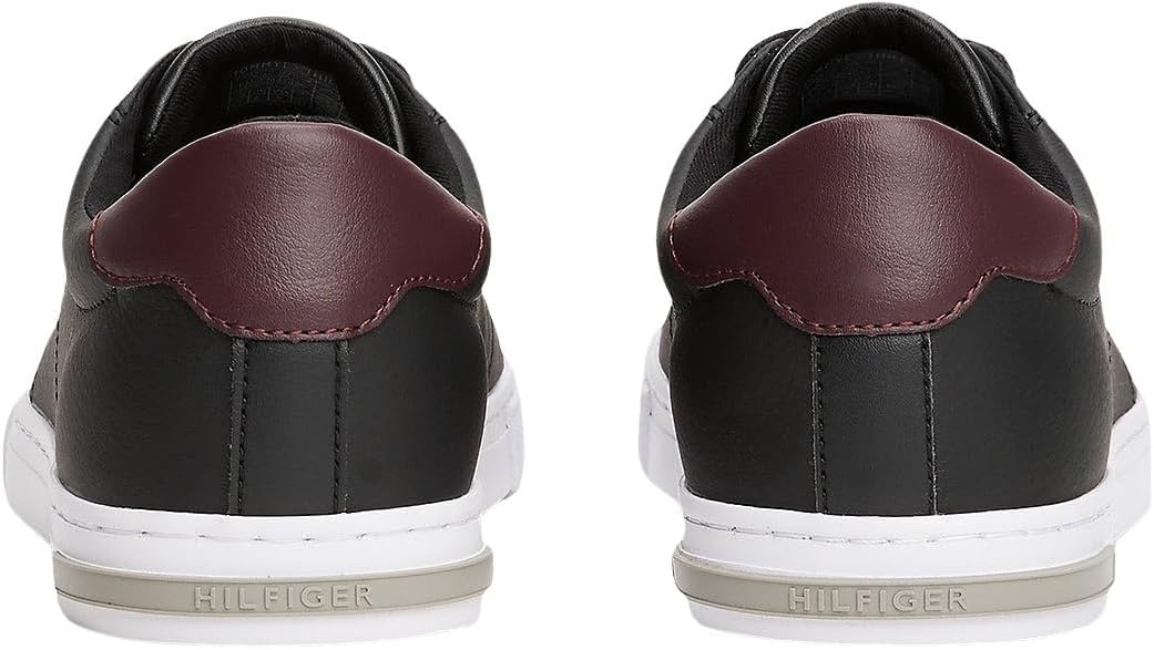 Tommy Hilfiger Baskets Vulcanisées Homme Essential Leather Detail Chaussures 44 EU Noir Black