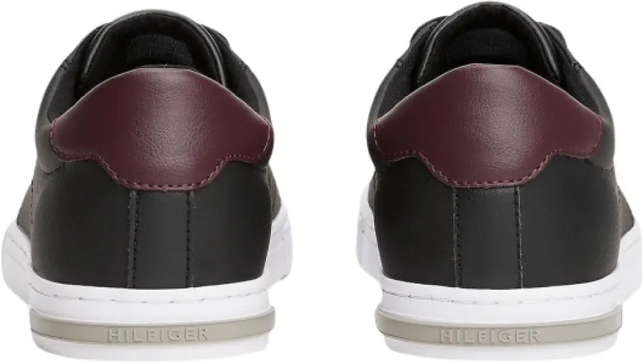 Tommy Hilfiger Baskets Vulcanisées Homme Essential Leather Detail Chaussures 44 EU Noir Black