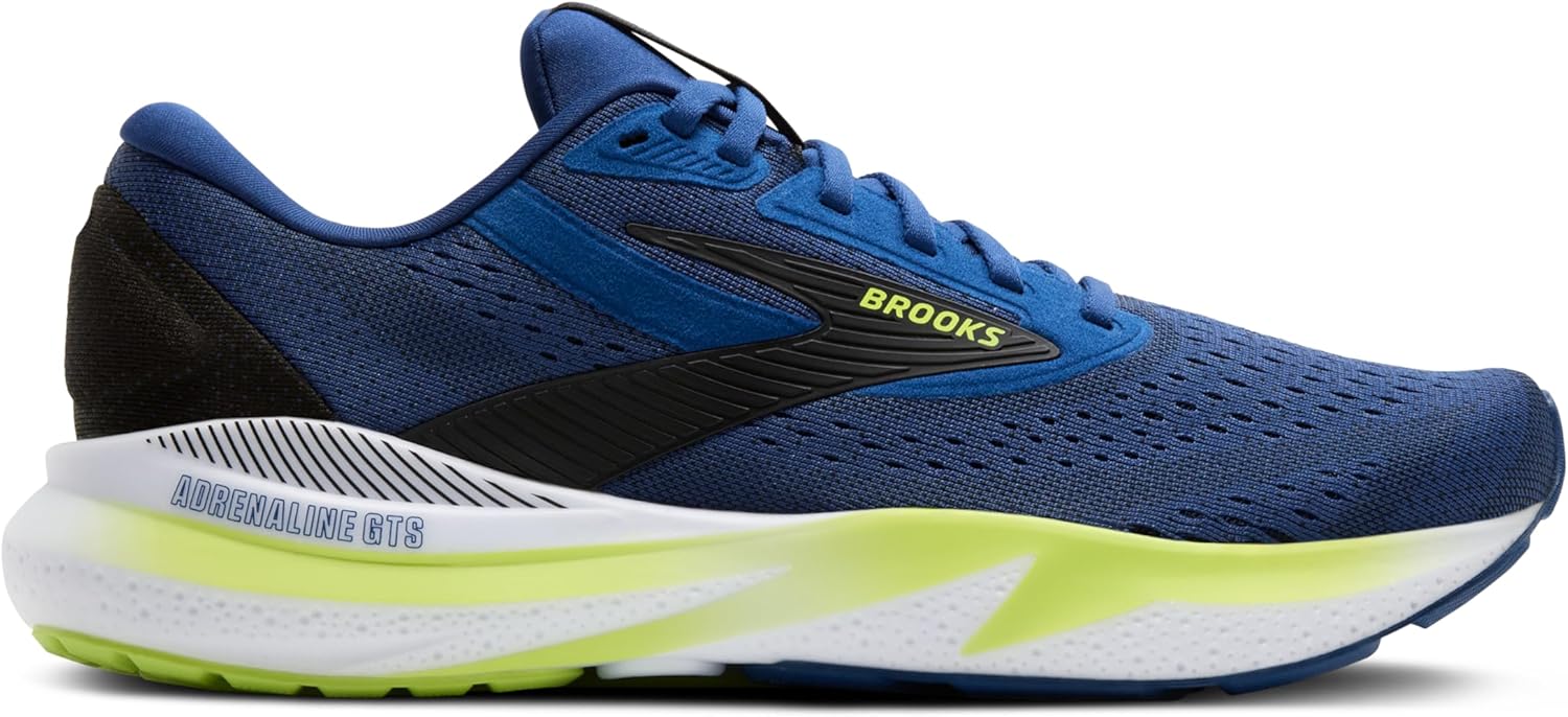 Brooks Chaussures de Course Adrenaline GTS 24 pour Homme 44.5 EU Navy Peony Black Acid Lime