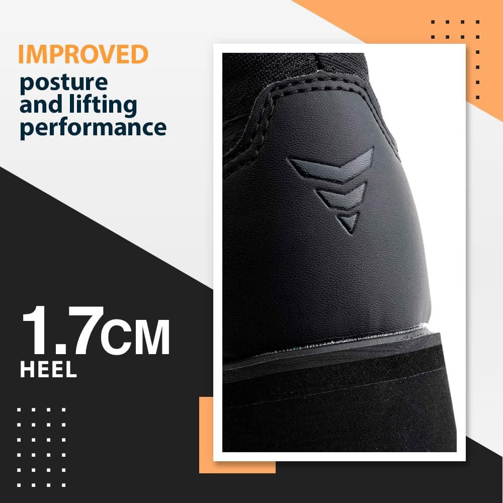 Chaussures d'Haltérophilie, de Powerlifting et de Bodybuilding, de Squat – Antidérapante, avec Talon de 3cm – Noir 43 EU Noir