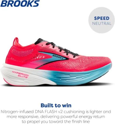Brooks Homme Hyperion Elite 4 Sneaker 42.5 EU Diva Pink Crystal Seas Black